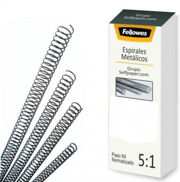 C/100 ESPIRAL METALICA NEGRA 12MM PASO 5:1