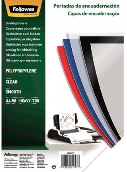 caja 50 tapa encuadernación a4 polipropileno 700 micras transparente