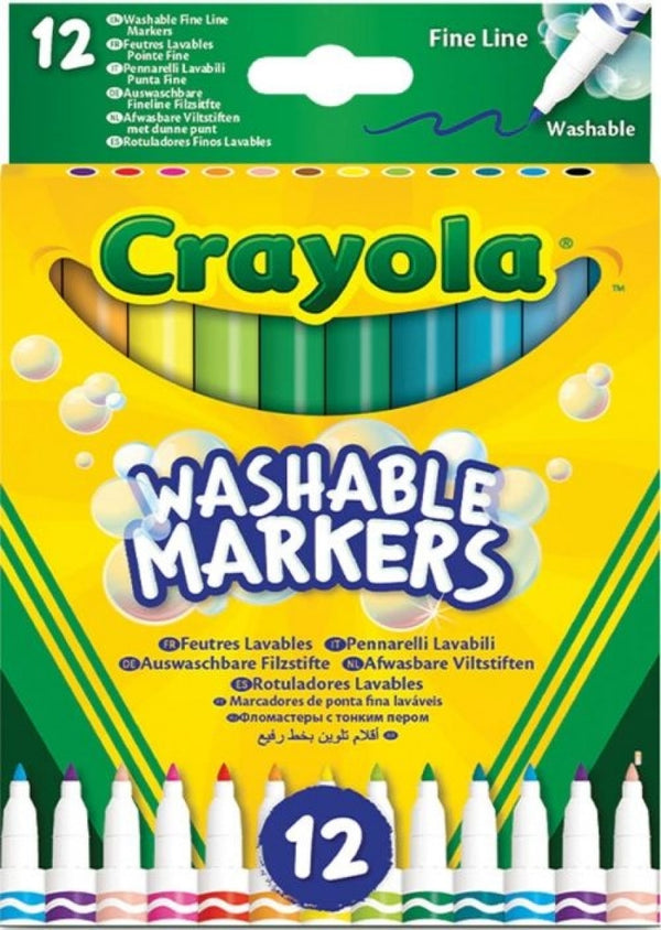 ESTUCHE 12 ROTULADORES SUPER LAVABLES PUNTA FINA CRAYOLA