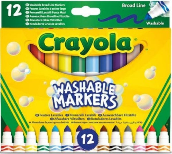 ESTUCHE 12 ROTULADORES SUPER LAVABLES MAXI PUNTA CRAYOLA