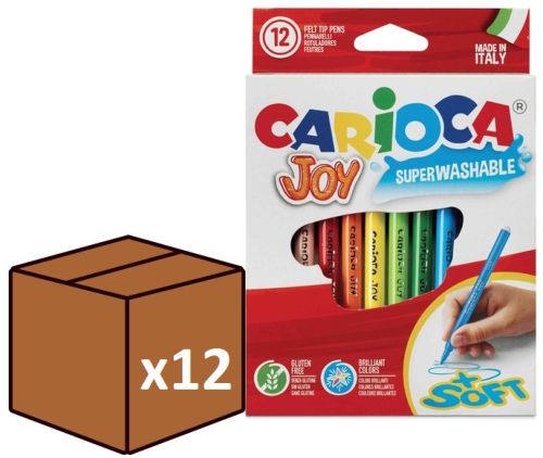 (pack 12u.) estuche 12 rotuladores carioca joy punta fina superlavables
