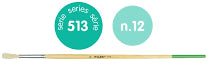 PAQ/12 PINCEL CERDA REDONDO Nº 12 SERIE 513 MANGO LARGO