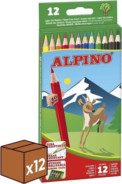 (Pack 12u.) Estuche 12 lápices colores alpino