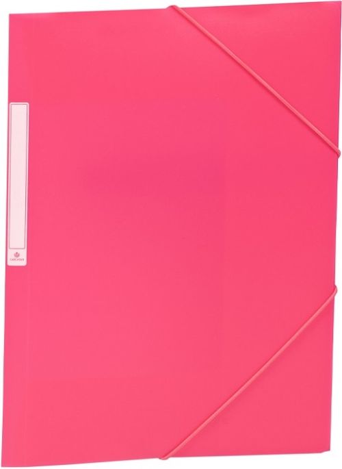 Paq/10 carpetas fº gomas solapas pp translucido rosa