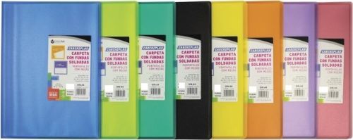 Paq/12 carpeta 30 fundas soldadas a4 tapa flexible colores surtidos carchiplas