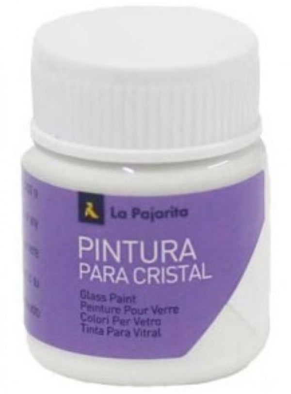 C/6 BOTE PINTURA CRISTAL AL AGUA LA PAJARITA BLANCO 25ML