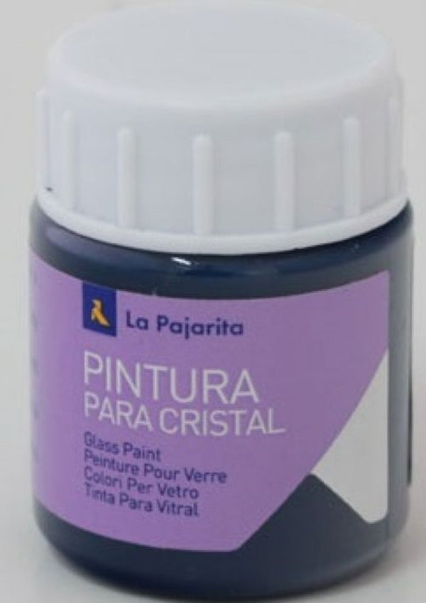C/6 BOTE PINTURA CRISTAL AL AGUA LA PAJARITA AZUL 25ML