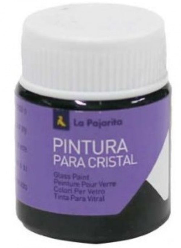 C/6 BOTE PINTURA CRISTAL AL AGUA LA PAJARITA VIOLETA 25ML
