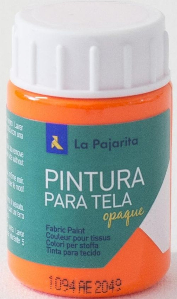 C/6 BOTE PINTURA PARA TELA OPACA LA PAJARITA NARANJA 35ML