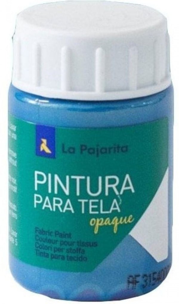 C/6 BOTE PINTURA PARA TELA OPACA LA PAJARITA CYAN 35 ML
