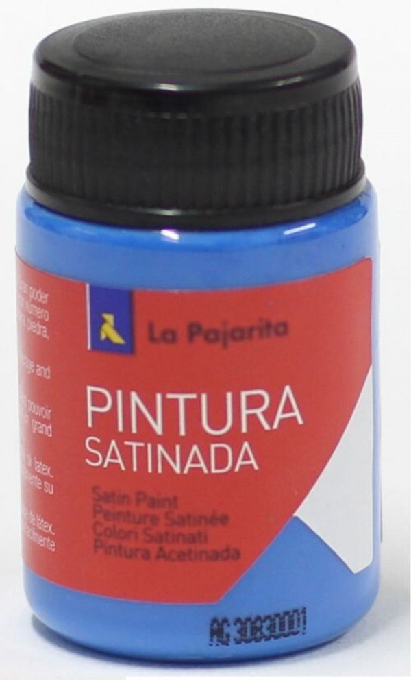 C/6 bote pintura satinada la pajarita azul intenso 35ml base latex