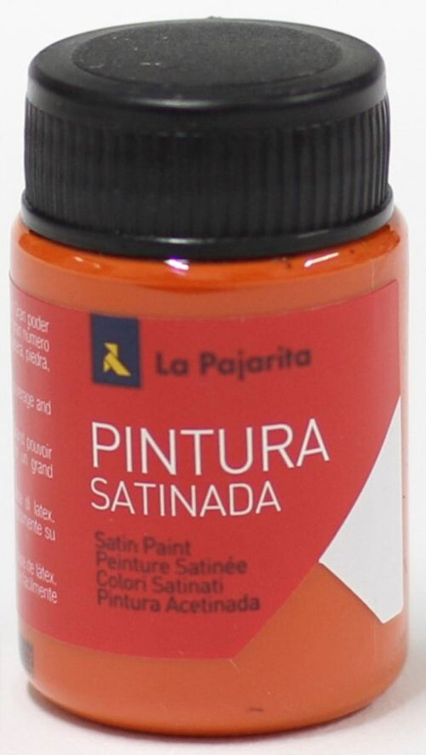 C/6 bote pintura satinada la pajarita naranja base latex