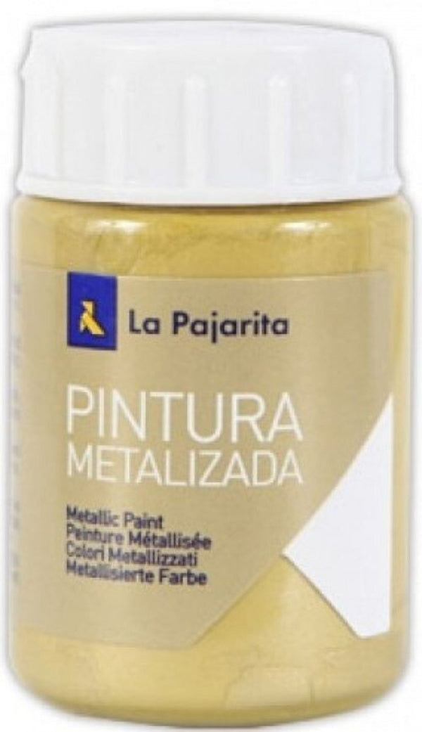C/6 bote pintura metalizada la pajarita oro rico 35ml