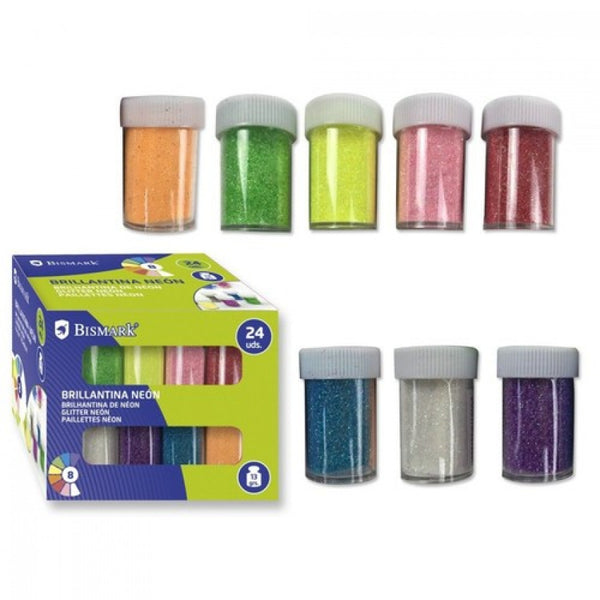 Expositor 24 bote brillantina neon 13g colores surtidos
