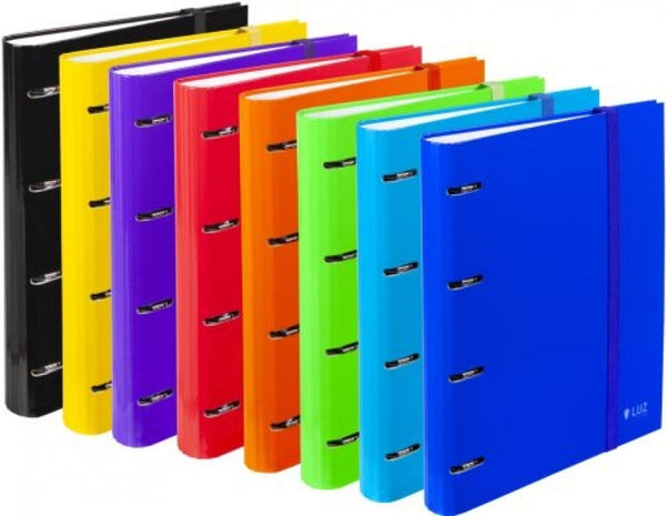 c/8 carpeblock luz a4 4 anillas 35mm con recambio 120h 90g cierre con goma plana