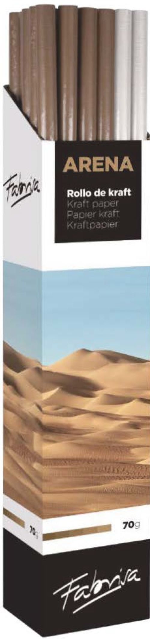 EXP. 30 rollos papel kraft verjurado 1x3M colores blanco y marón