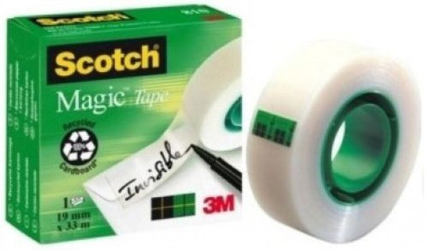 Pack 12 rollos cinta adhesiva scotch-magic 33mx19mm