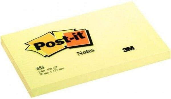 PACK 12 TACOS NOTAS POST-IT 655 AMARILLAS 76X127MM