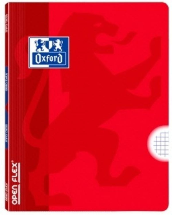 Paq/10 libreta openflex a4 48h 90g cuadrícula 4x4 c/m color rojo tapa plastico oxford