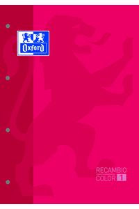 Paq/5 recambio color1 rojo a4 80h 4 taladros 90g. cuad.5x5