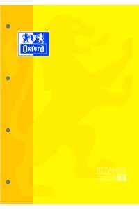 Paq/5 recambio color1 amarillo a4 80h 4 taladros 90g. cuadricula 5x5