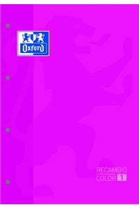 Paq/5 recambio color1 fucsia a4 80h 4 taladros 90g. cuad.5x5