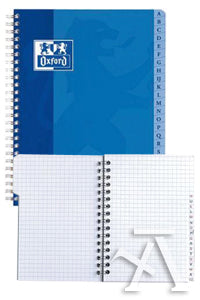 Cuaderno indice alfabetico a5 180h 90g. cuad.5x5 tapa blanda colores surtidos