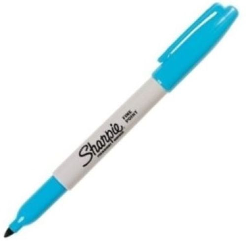 C/12 rotulador sharpie punta fina azul turquesa permanente