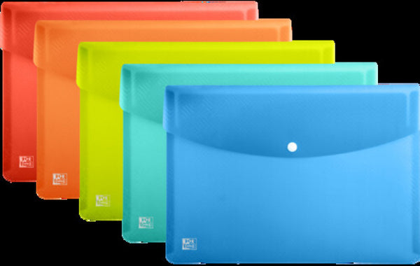 Paq/5 carpeta sobre plastico a5 cierre broche surtidos