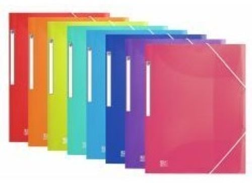 Paq/10 carpeta plástico a4+ gomas y solapas colores pastel serie urban