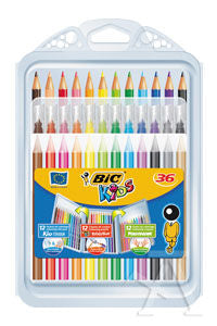 ESTUCHE 36 PIEZAS: 12 LAPICES,12 ROTULADORES,12 PLASTIDECOR