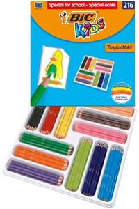 ESTUCHE 216 LAPICES COLORES BIC TROPICOLOR SURTIDO