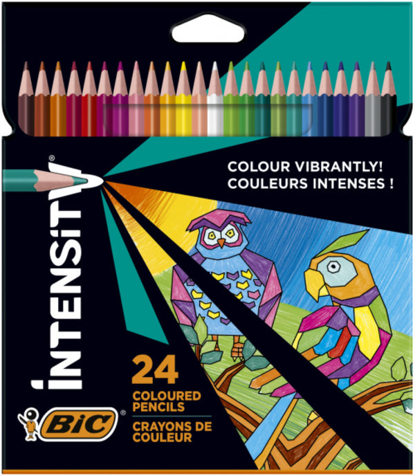 ESTUCHE 24 LAPICES COLORES TRIANGULARES BIC INTENSITY