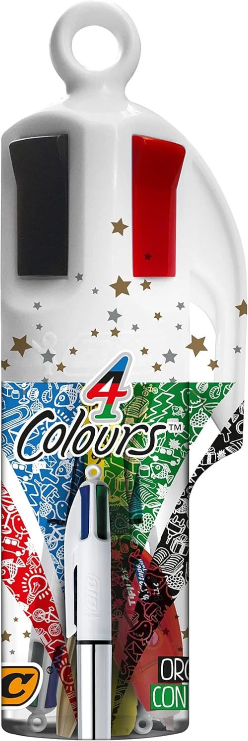 Megatubo 5 boligrafos 4 colores surtidos