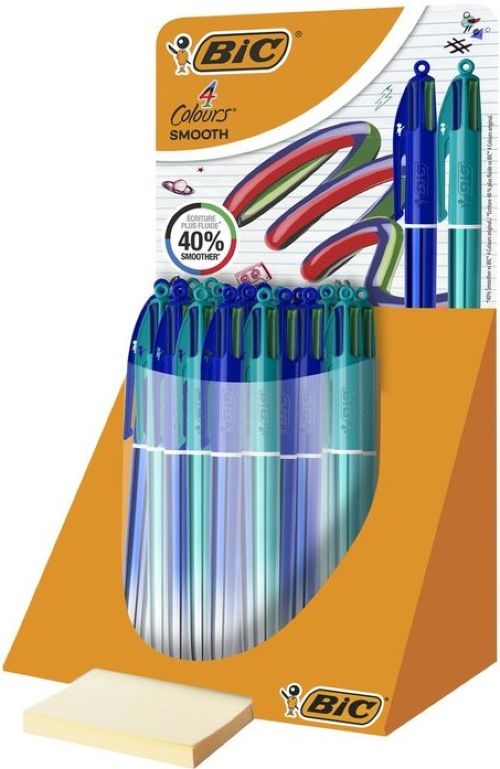 Exp 30 boligrafos bic 4 colores smooth gradient verde/azul punta 1mm