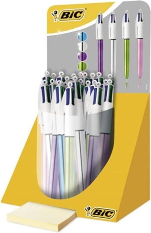 EXP 20 BOLIGRAFOS 4 COLORES SHINE METALIZADOS PUNTA 1MM