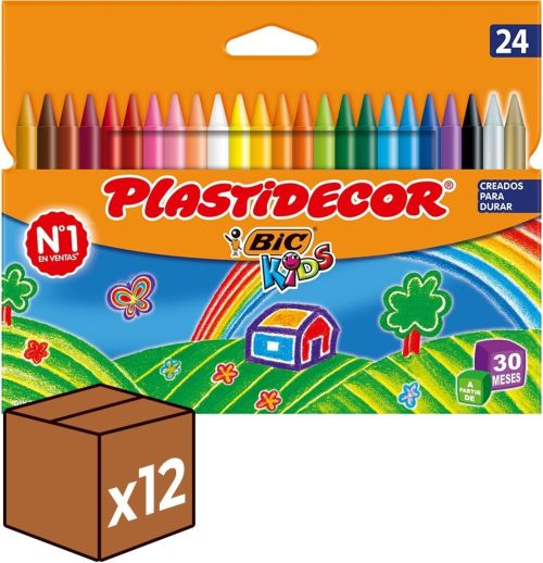 (Pack 12u.) Estuche 24 ceras Plastidecor
