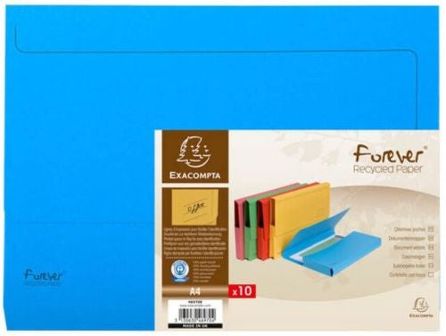 Paq/10 subcarpeta con bolsa a4 color azul serie forever
