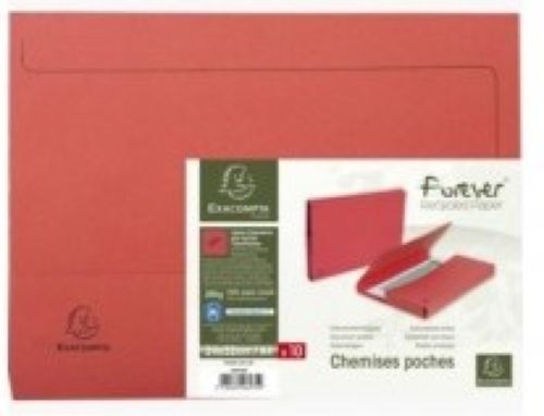 Paq/10 subcarpeta con bolsa a4 color rojo serie forever
