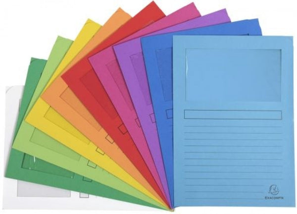 Paq/25 subcarpetas a4 con ventana 120g colores vivos surtidos