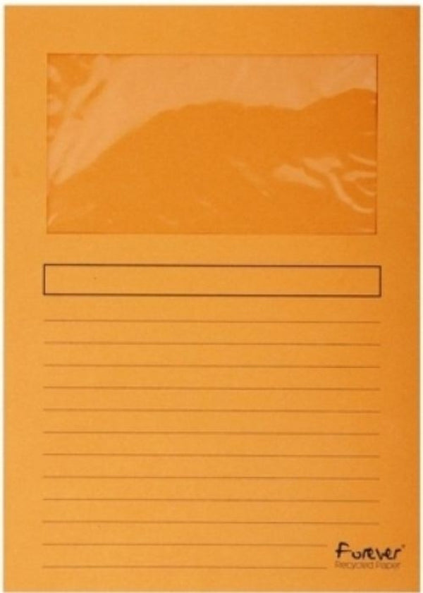 Paq/25 subcarpetas a4 con ventana 120g color naranja