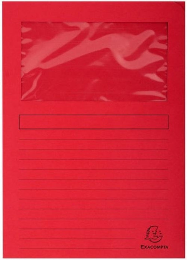 Paq/25 subcarpetas a4 con ventana 120g color rojo