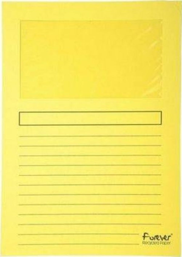 Paq/25 subcarpetas a4 con ventana 120g color amarillo