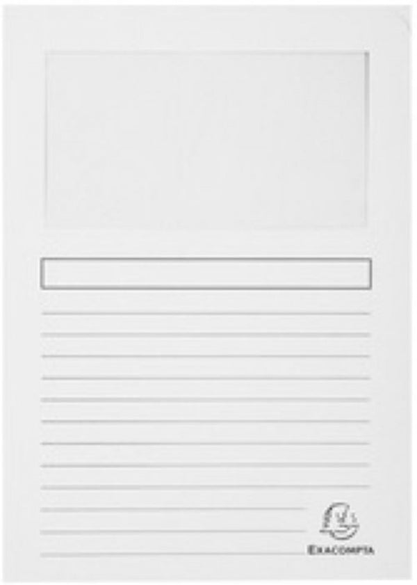 Paq/25 subcarpetas a4 con ventana 120g color blanco