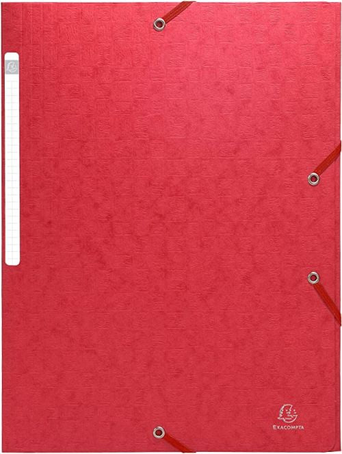 C/25 carpeta a4 carton gomas y solapas color rojo