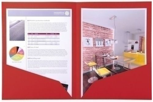 Paq/25 subcarpetas doble bolsillo a4 210g color rojocarden