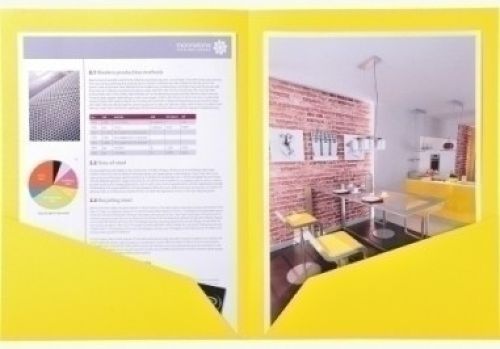 Paq/25 subcarpetas doble bolsillo a4 210g color amarillo