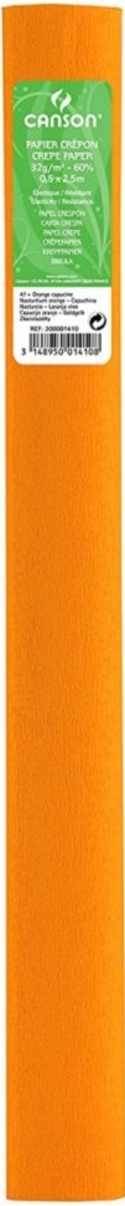 ROLLO CONTINUO PAPEL CRESPON 50X250CM NARANJA 30G