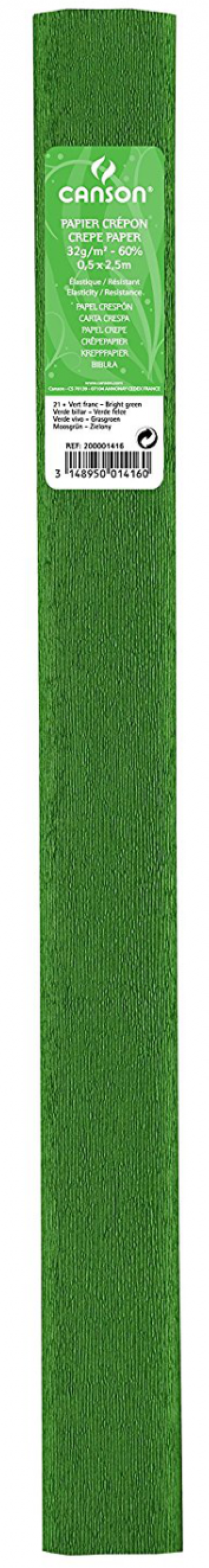 ROLLO CONTINUO PAPEL CRESPON 50X250 VERDE BILLAR 32G