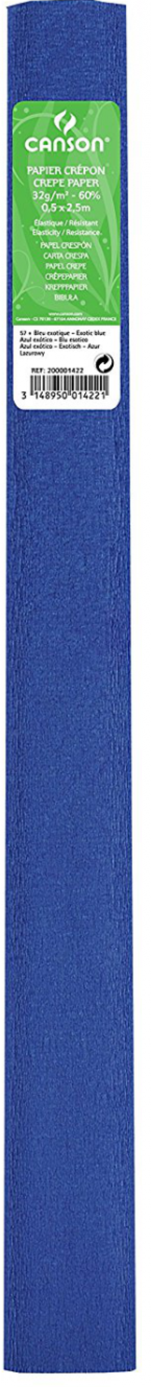 ROLLO CONTINUO PAPEL CRESPON 50X250CM AZUL EXOTICO 30G